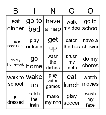 My Day Bingo Card