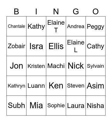 MAI Leadership Meeting Bingo Card
