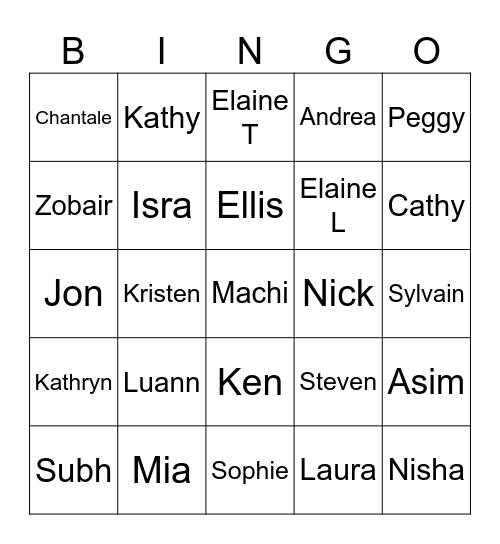MAI Leadership Meeting Bingo Card