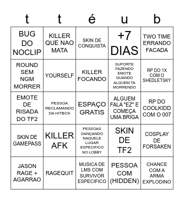BINGO DO FORSAKEN Bingo Card