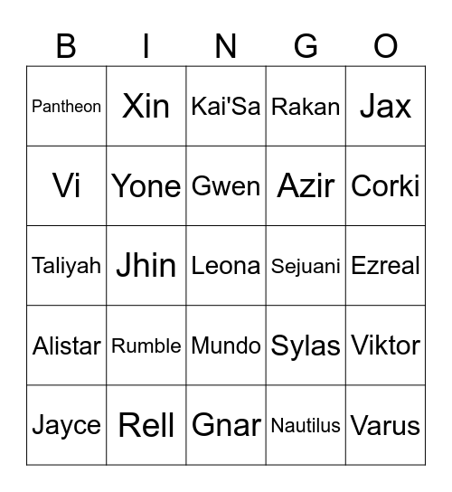 MAL WIEDER LEC Bingo Card