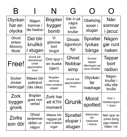 AG Disklunden edition Bingo Card