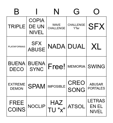 Recent Tab Bingo Card