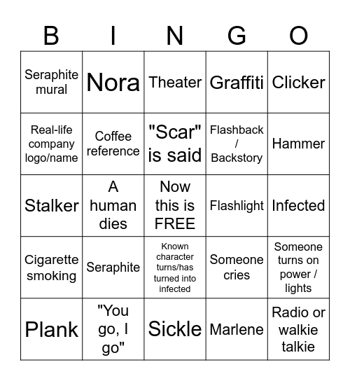 The Last of Us S2 E5 2025-05-11 Bingo Card