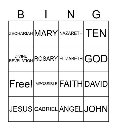 NOTHING IS IMPOSSIBLE WITH GOD! Bingo Card