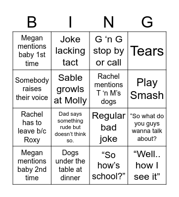 Mother’s day Bingo Card