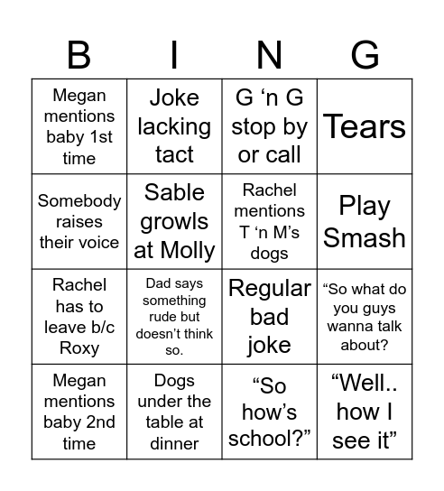Mother’s day Bingo Card