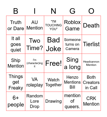 Two Time VC Bingo Card