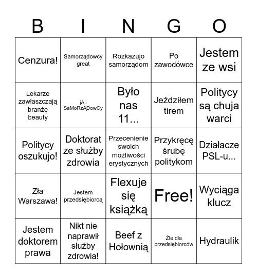 Marek Woch Bingo Card