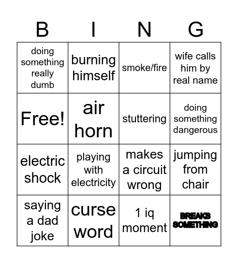 electroboom bingo Card
