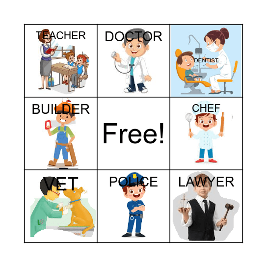 COMMUNITY HELPERS Bingo Card