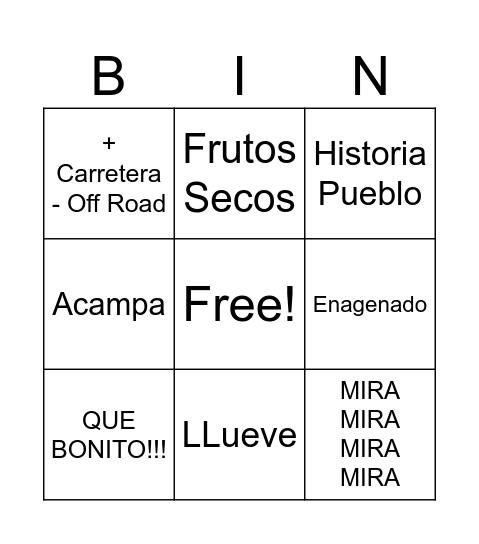 Sinewan 11 Mayo Bingo Card