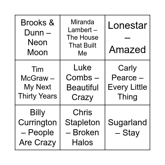 Game Four Bingo Card