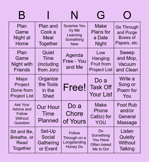 Acts of Service BINGO Card for Maite! Bingo Card