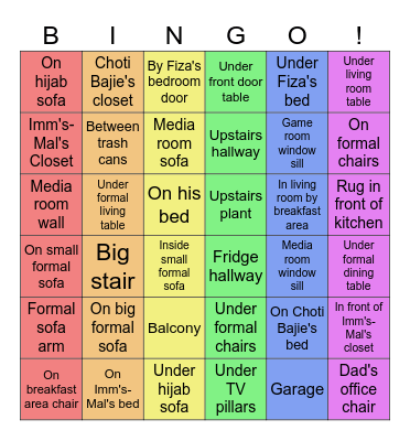 C OV A    B I N G O Bingo Card