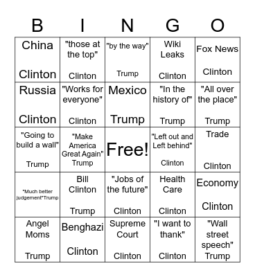 Idiot Bingo Card