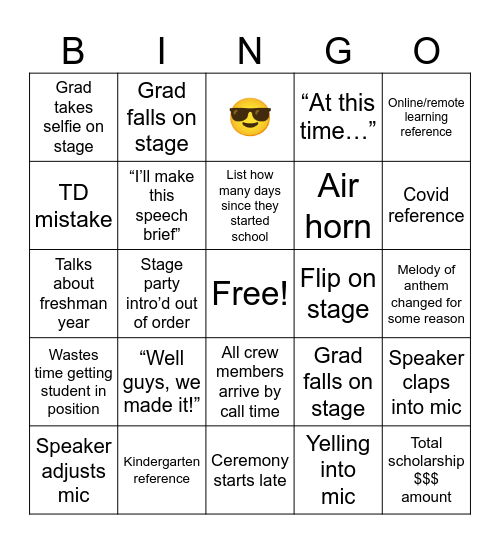 Grad Bingo 2025 v2 Bingo Card
