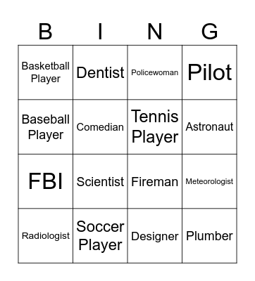Career Bingo Card