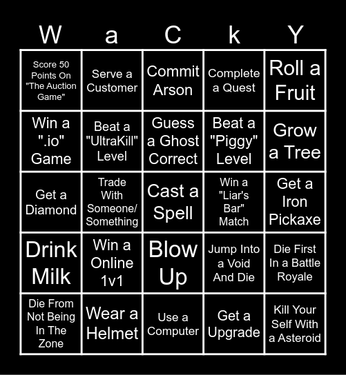 Gauntlet's Game Bingo Card