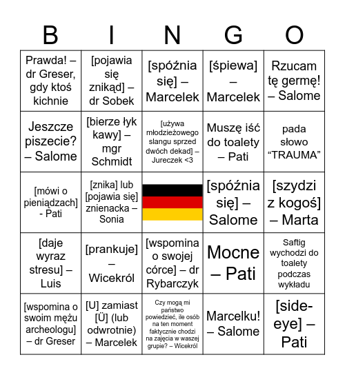 Die Leiden der Jungen Germanisten Bingo Card