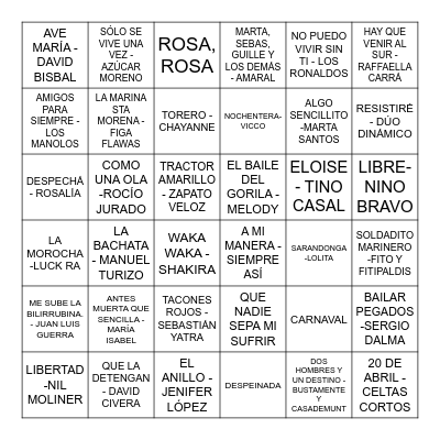 BINGO MUSICAL Bingo Card