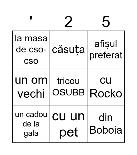 ZIUA CASUTEI Bingo Card
