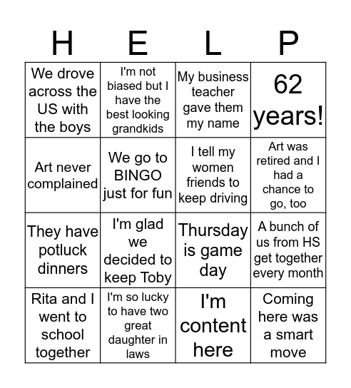 Over and over and over... Bingo Card