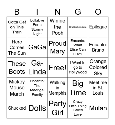 Dance Recital - Show B Bingo Card