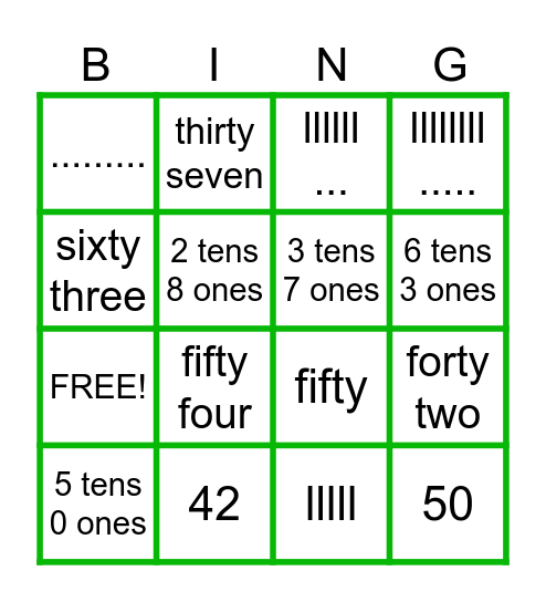 Composing Numbers BINGO Card