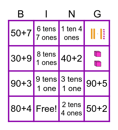 Place Value Bingo Card