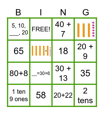 Place Value Bingo Card