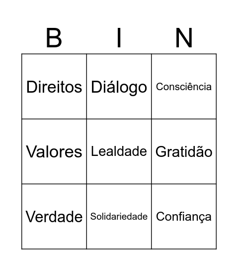 BINGO ÉTICA E MORAL Bingo Card