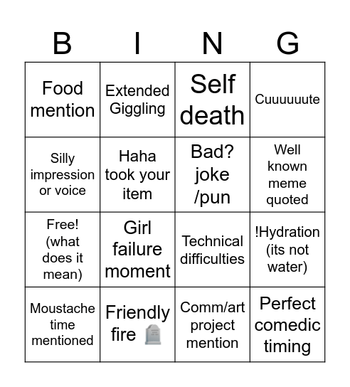 Collab Bingo Card