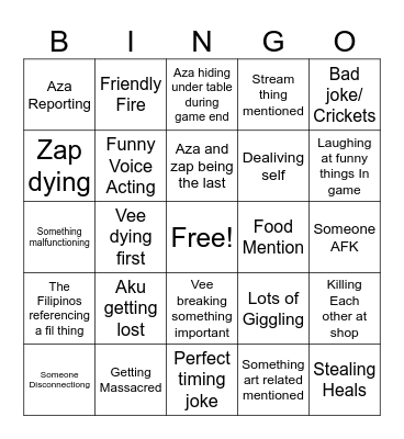 Repo with fwens Bingo Card