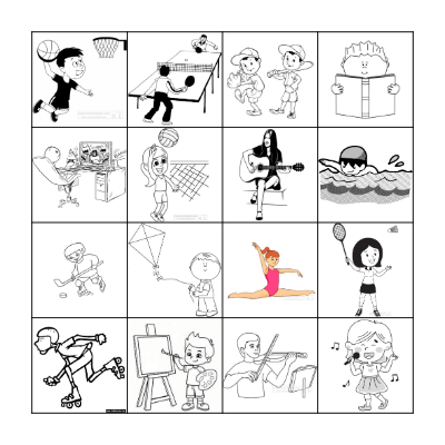 What's your favorite hobby? Bingo Card