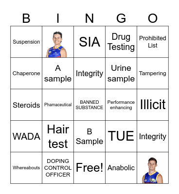 Anti-Doping Bingo Card