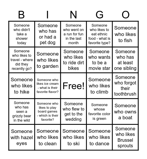 Wedding Social, June 2025 Bingo Card