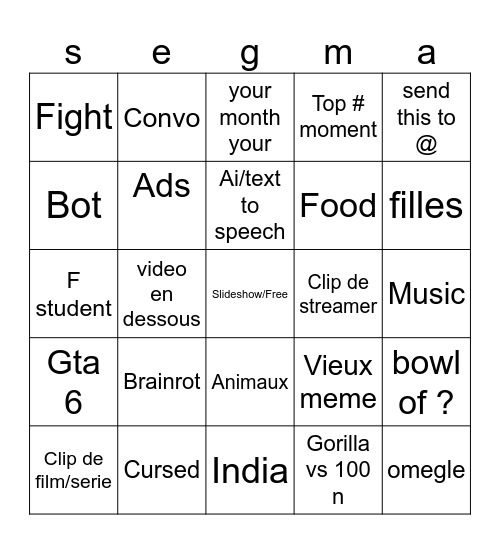 Nicolis Petrovic Bingo Card