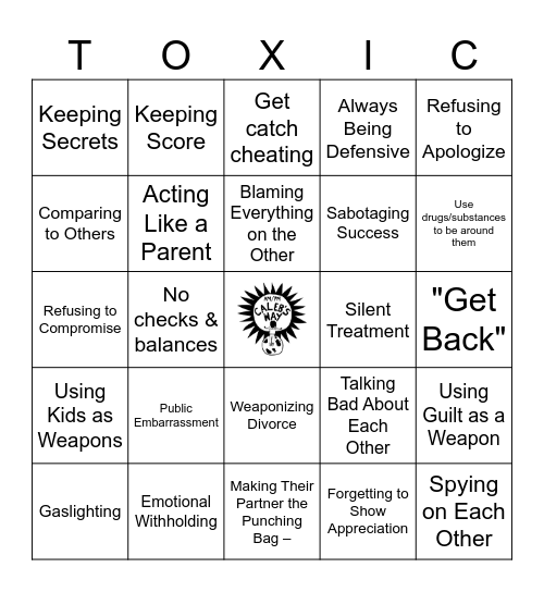 TOXIC BINGO - MARRIED Edition Bingo Card