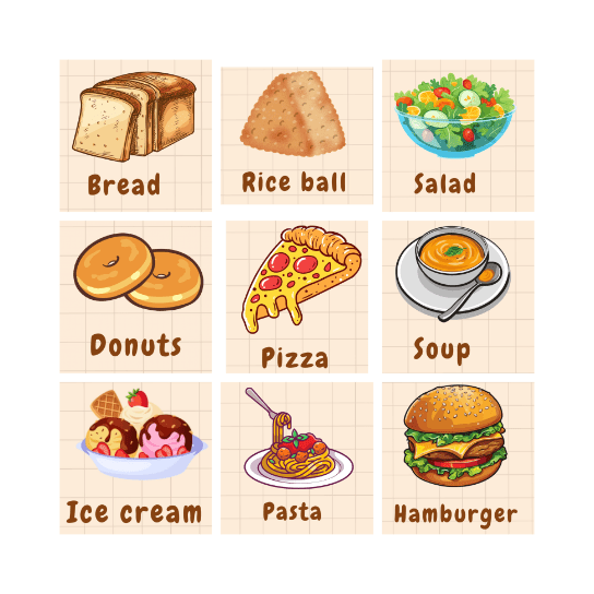 FOOD BINGO Card