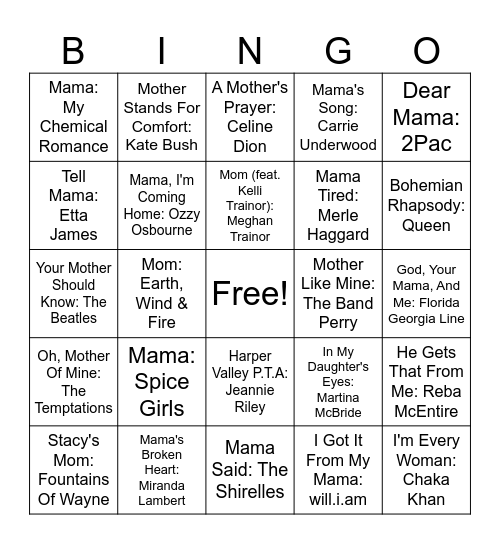 Moms ❤️ Bingo Card