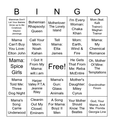 Moms ❤ Bingo Card