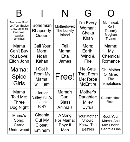 Moms ❤ Bingo Card