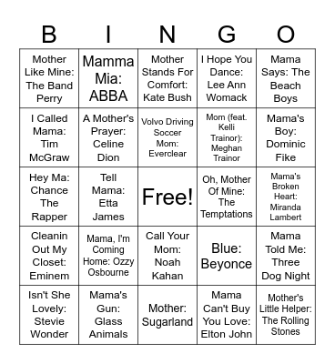 Moms ❤ Bingo Card