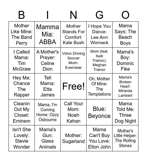 Moms ❤ Bingo Card