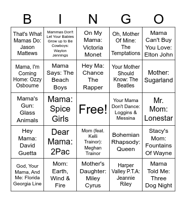 Moms ❤ Bingo Card