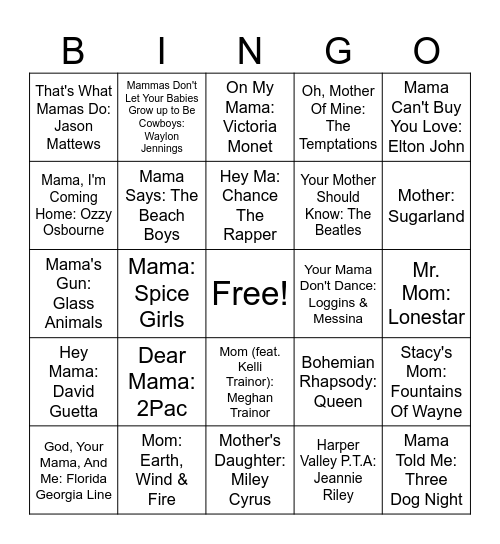 Moms ❤ Bingo Card