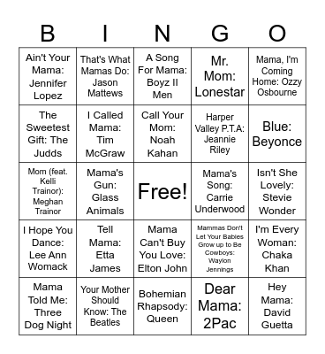Moms ❤ Bingo Card