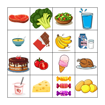 Food Bingo Card