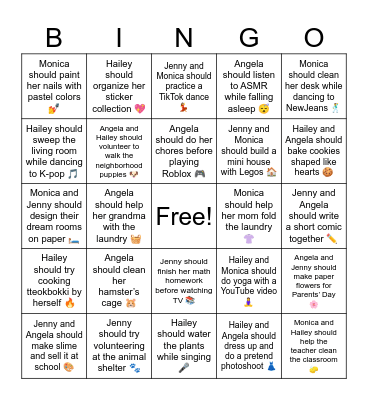B11 U18 We should Bingo Card